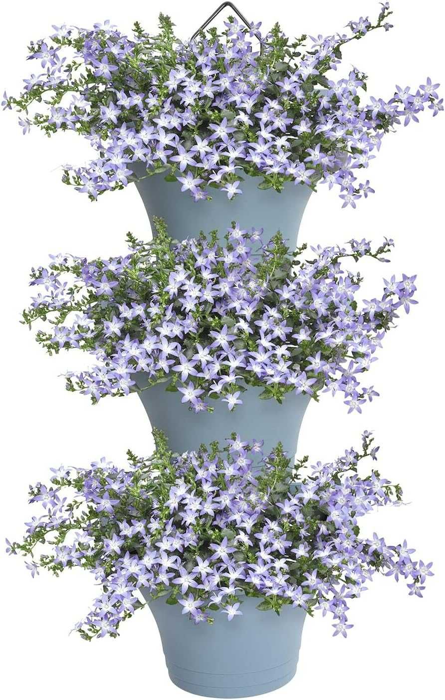 Conjunto de 3 Vasos azuis Elho novos - Entrega grátis