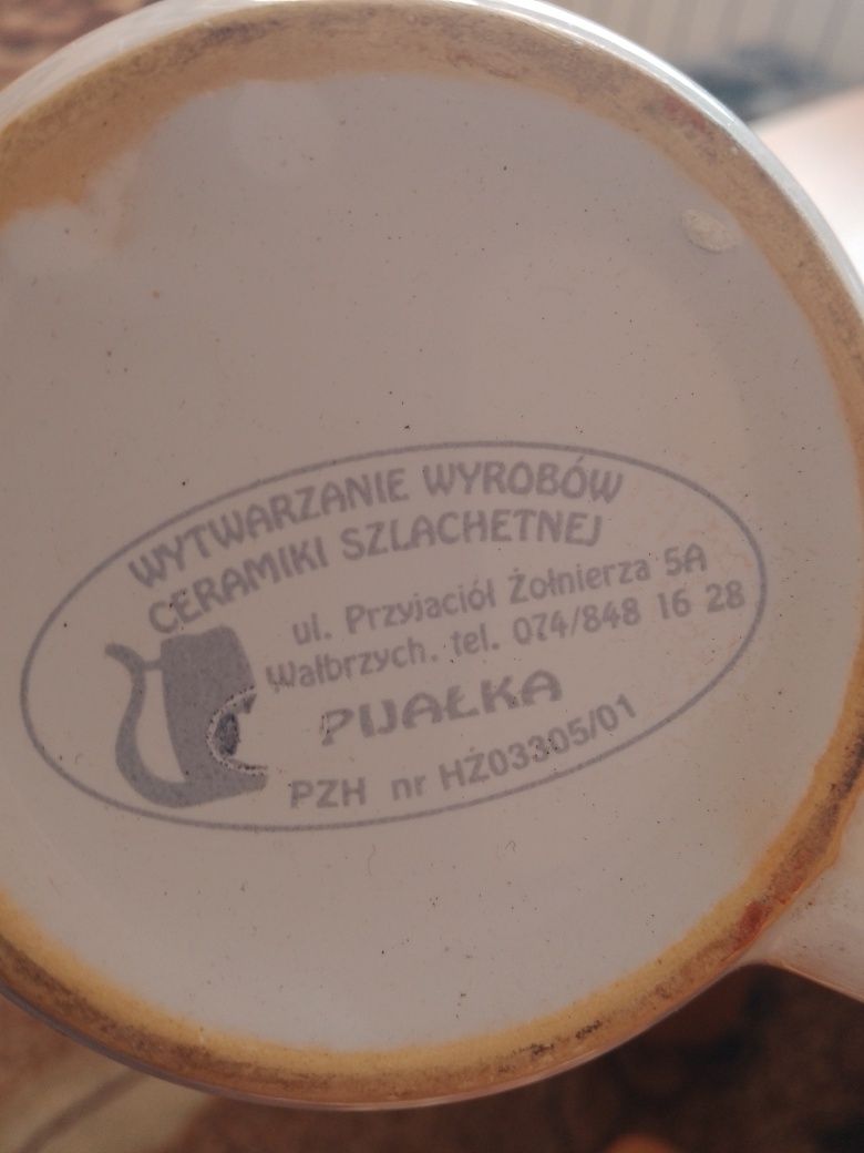 Kubek ceramiczny PRL z uchem