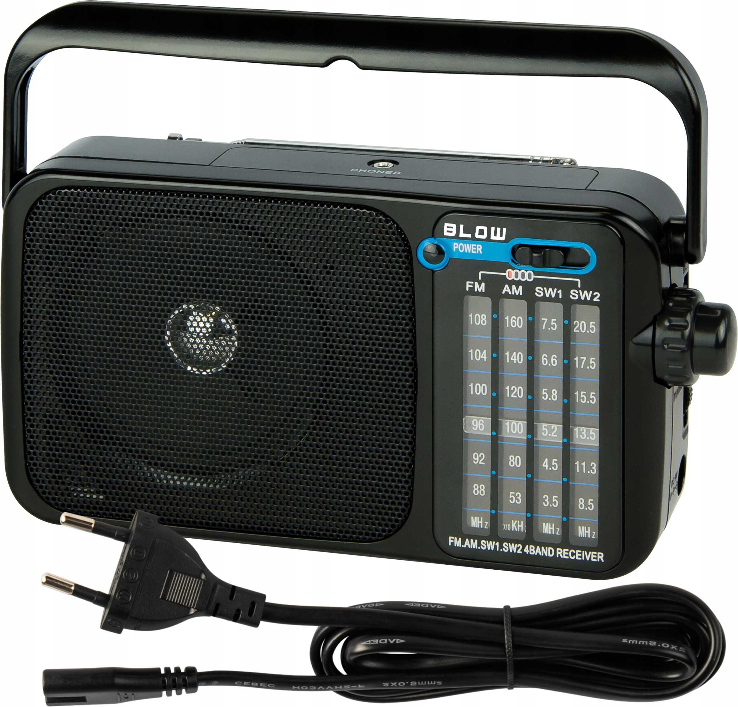 Przenośne Radio AM/FM Kuchenne Na Baterie R20 Z Mini Jackiem i Anteną