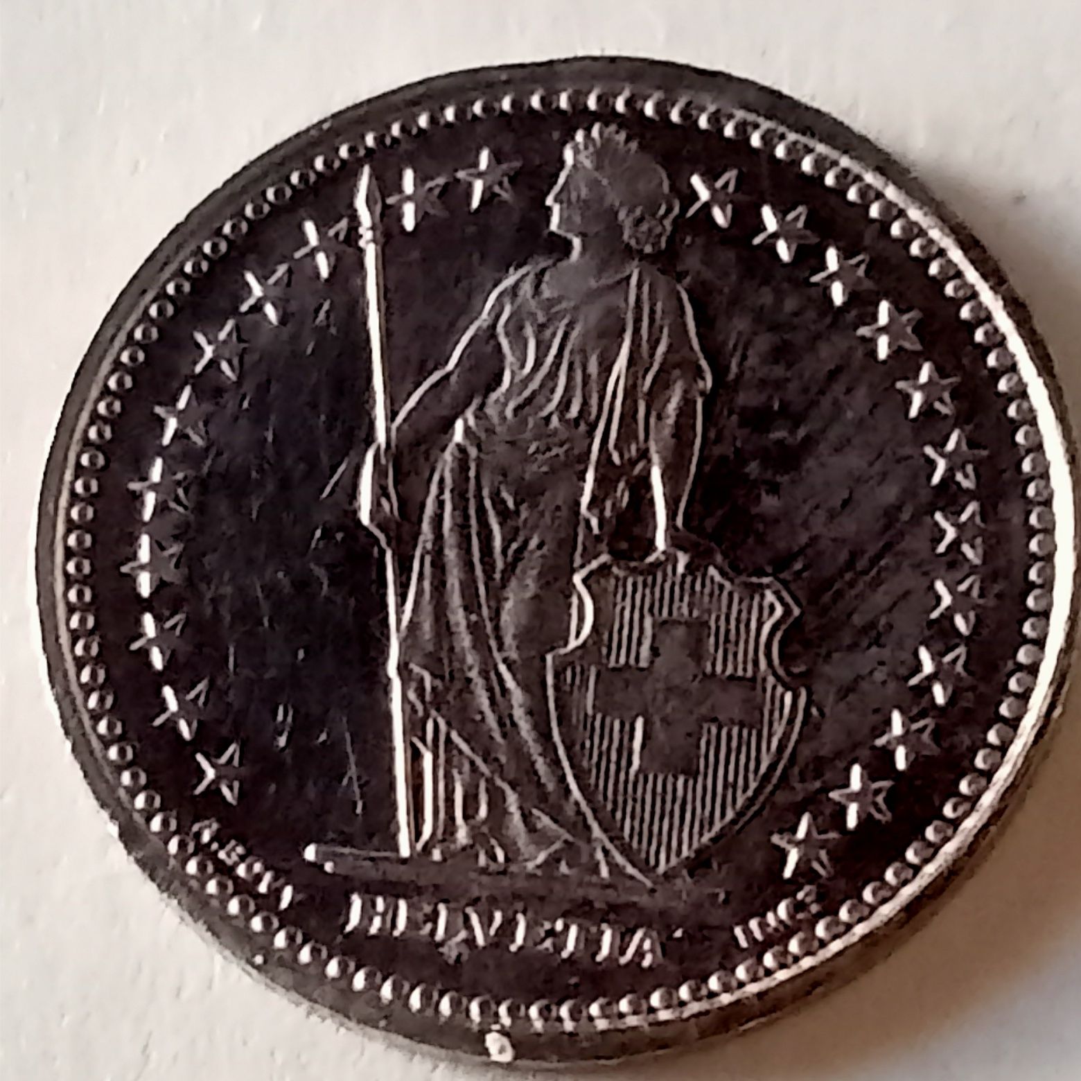 moeda suica de 1/2 francos