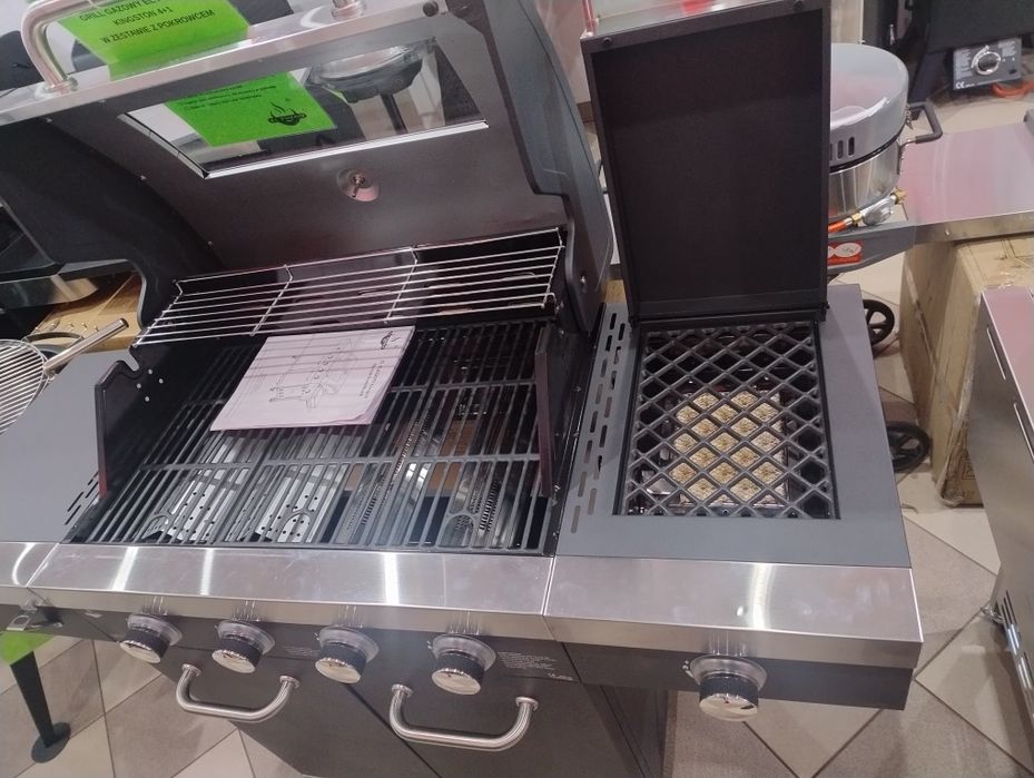 GRILL Gazowy El FUEGO KINGSTON 4+1 żeliwo szyba Led ŻELIWNY RUSZT !