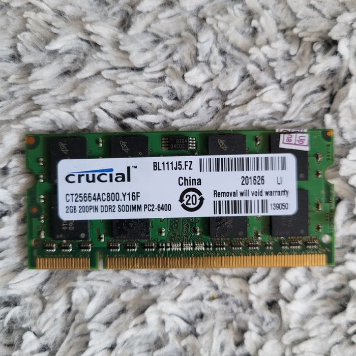 Pamięć Crucial 2GB DDR2 do laptopa

Pamięć PC2-6400 DDR2 SODIMM