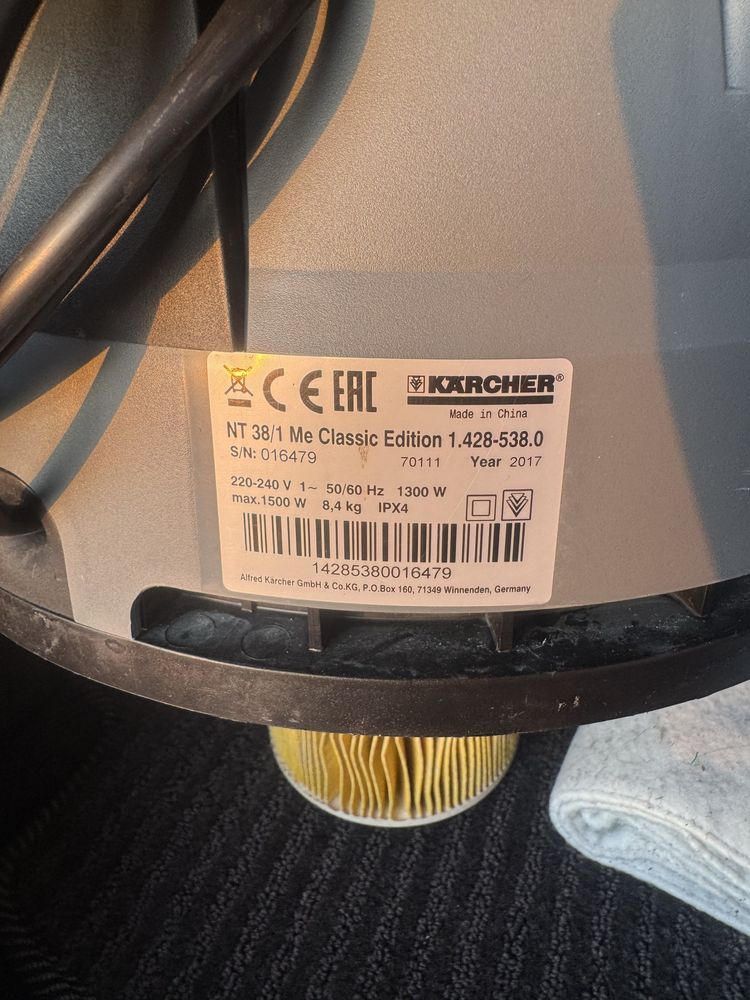 Продам пылесос Karcher Professional NT 38/1 Me Classic