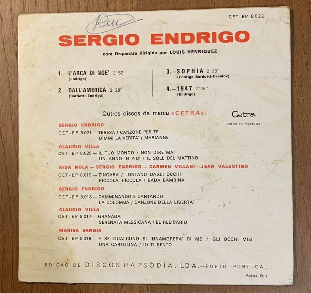 Sergio Endrigo 45 rpm