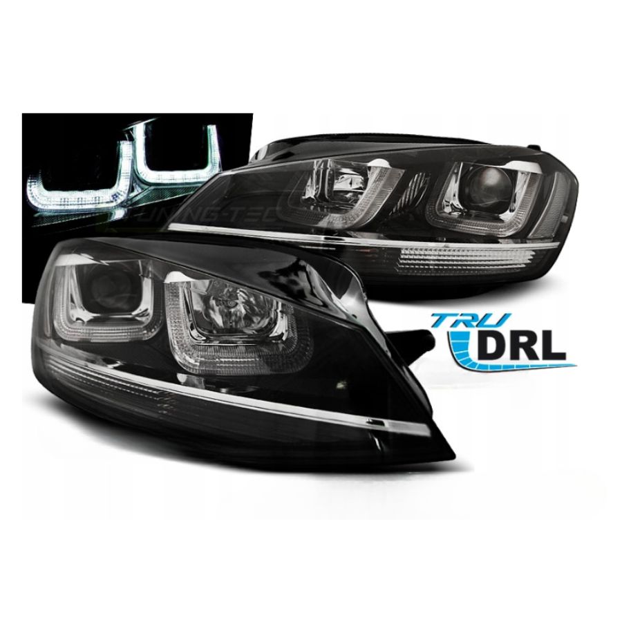 Lampy Reflektory VW GOLF VII 7 12-17 BLACK LED DRL