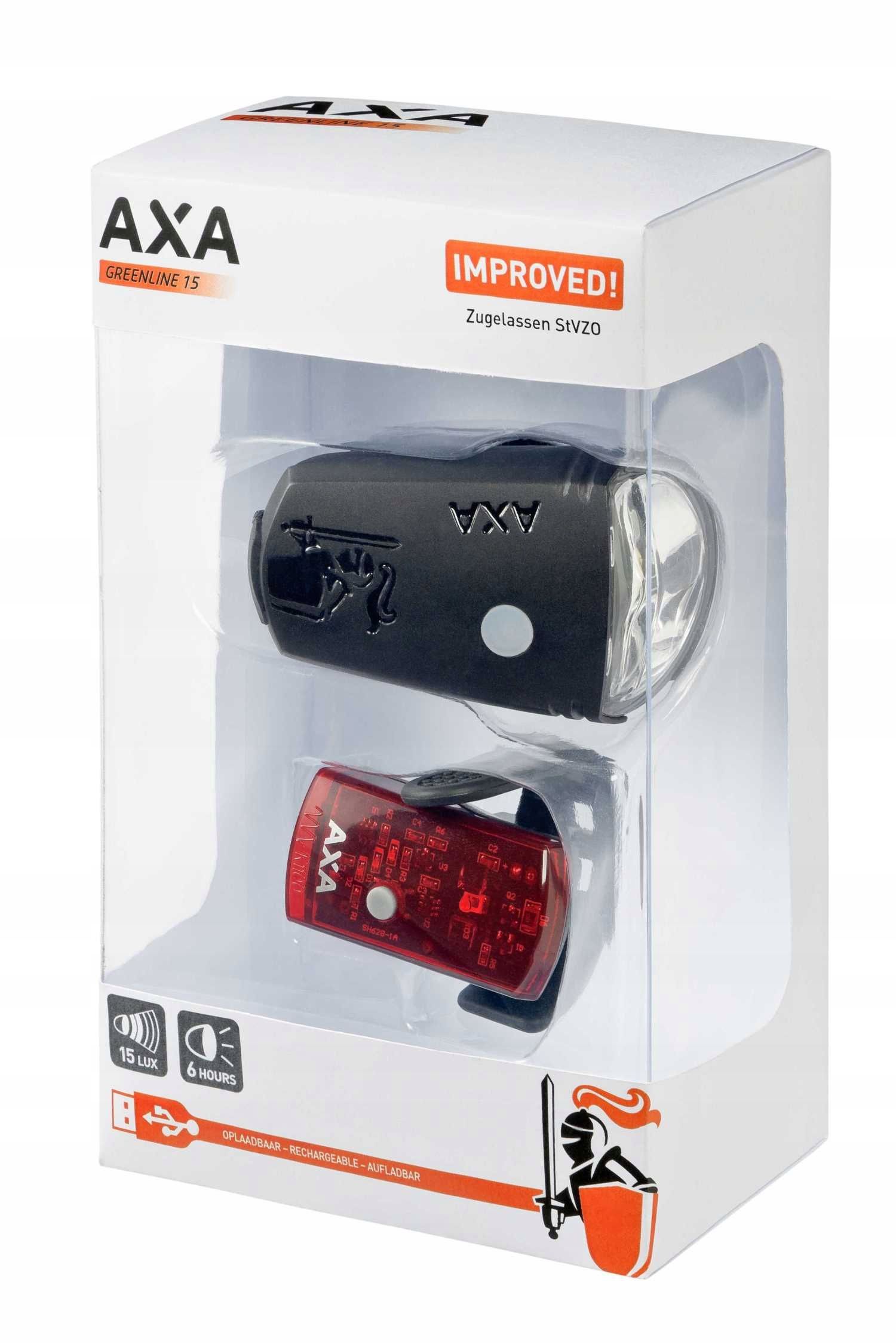 AXA Greenline 15 Zestaw Lampke LED USB