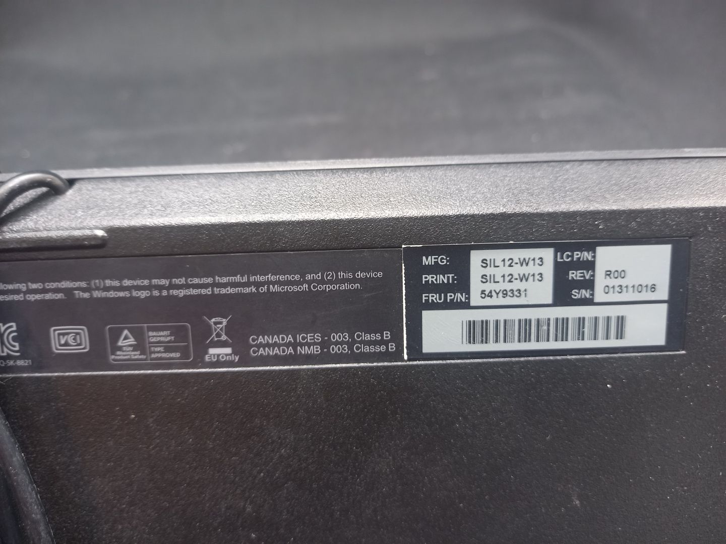 Klawiatura Lenowo model SK 8821