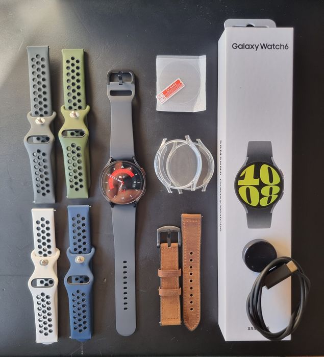 Samsung Galaxy Watch 6 44mm + acessórios