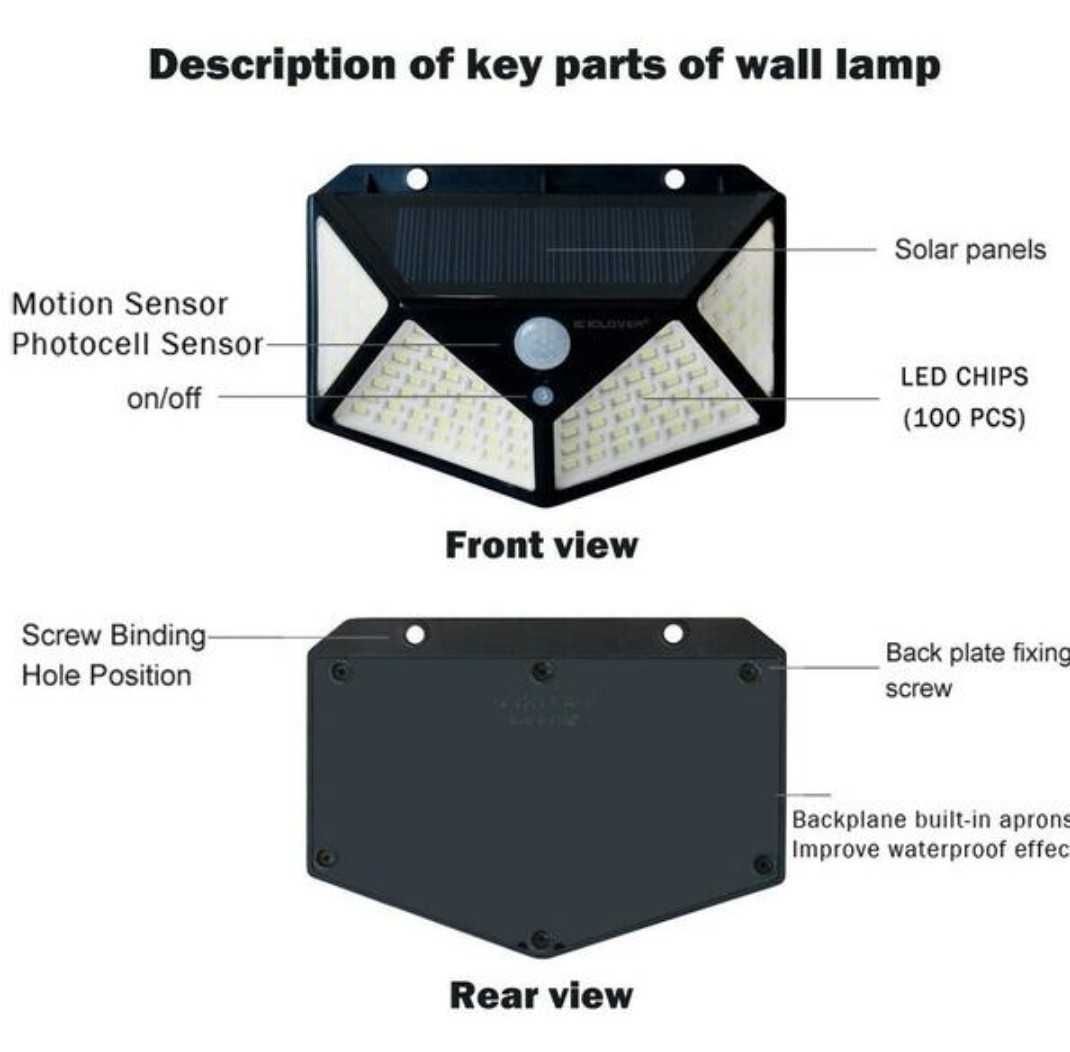 Luz solar exterior, com sensor.