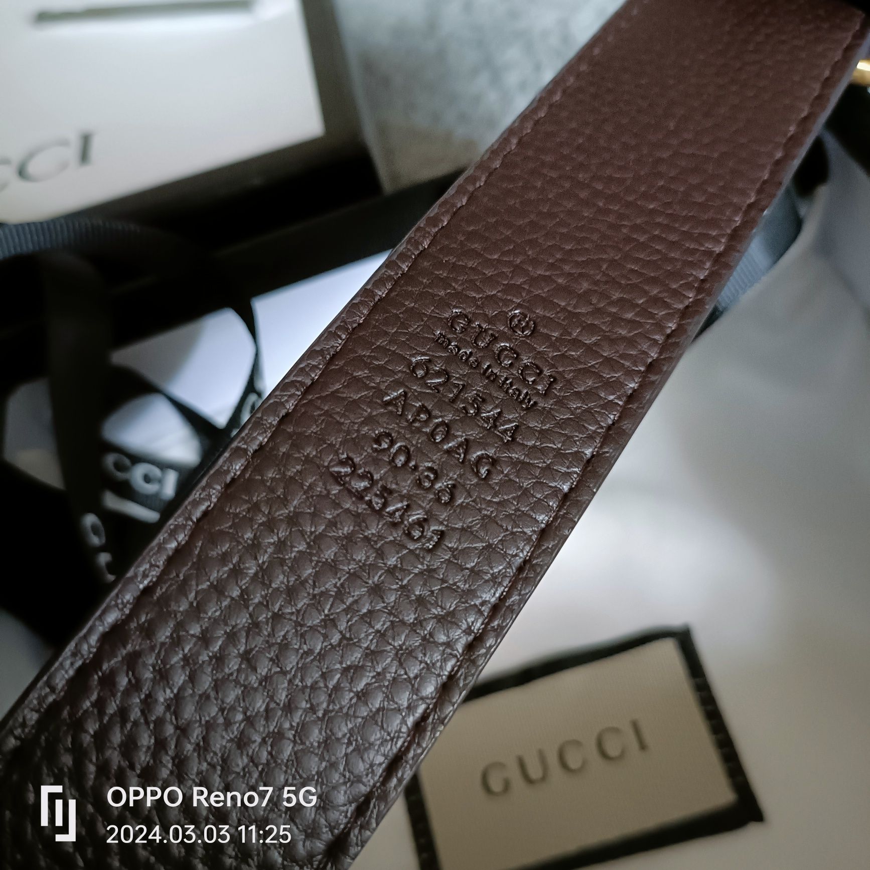 Pasek skórzany Gucci dł 110cm