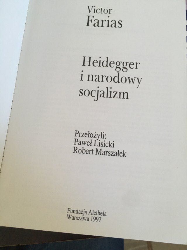 Heidegger i narodowy socjalizm Victor Farias