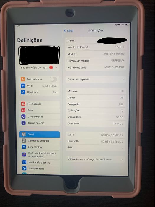 Ipad 6 geração como novo Negociavel