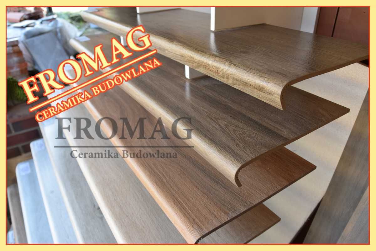 Płytki drewnopodobne na schody 120cm Mattina Marrone Stopnica