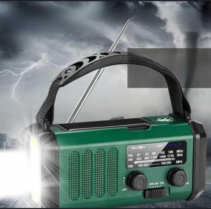 RADIO awaryjne 10000mAh SOLARNE AM FM SOS Z ładowarką USB kompas