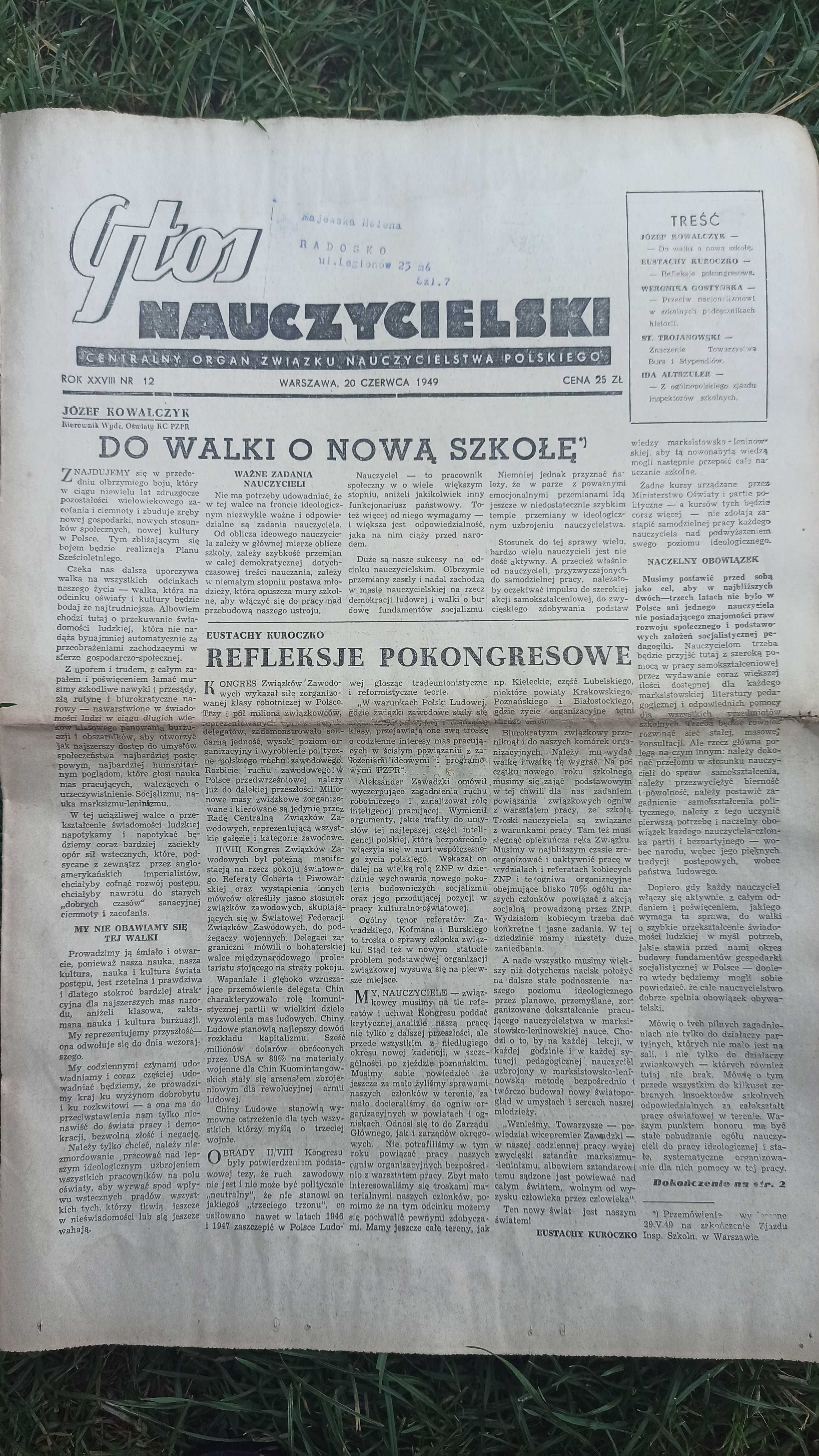 Stare gazety/tygodniki: "Gazeta Polska", "Kulisy", "Głos Nauczycielski