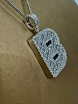 Wisiorek z diamentami naturalnymi Literka B  4.00 CT bagiety