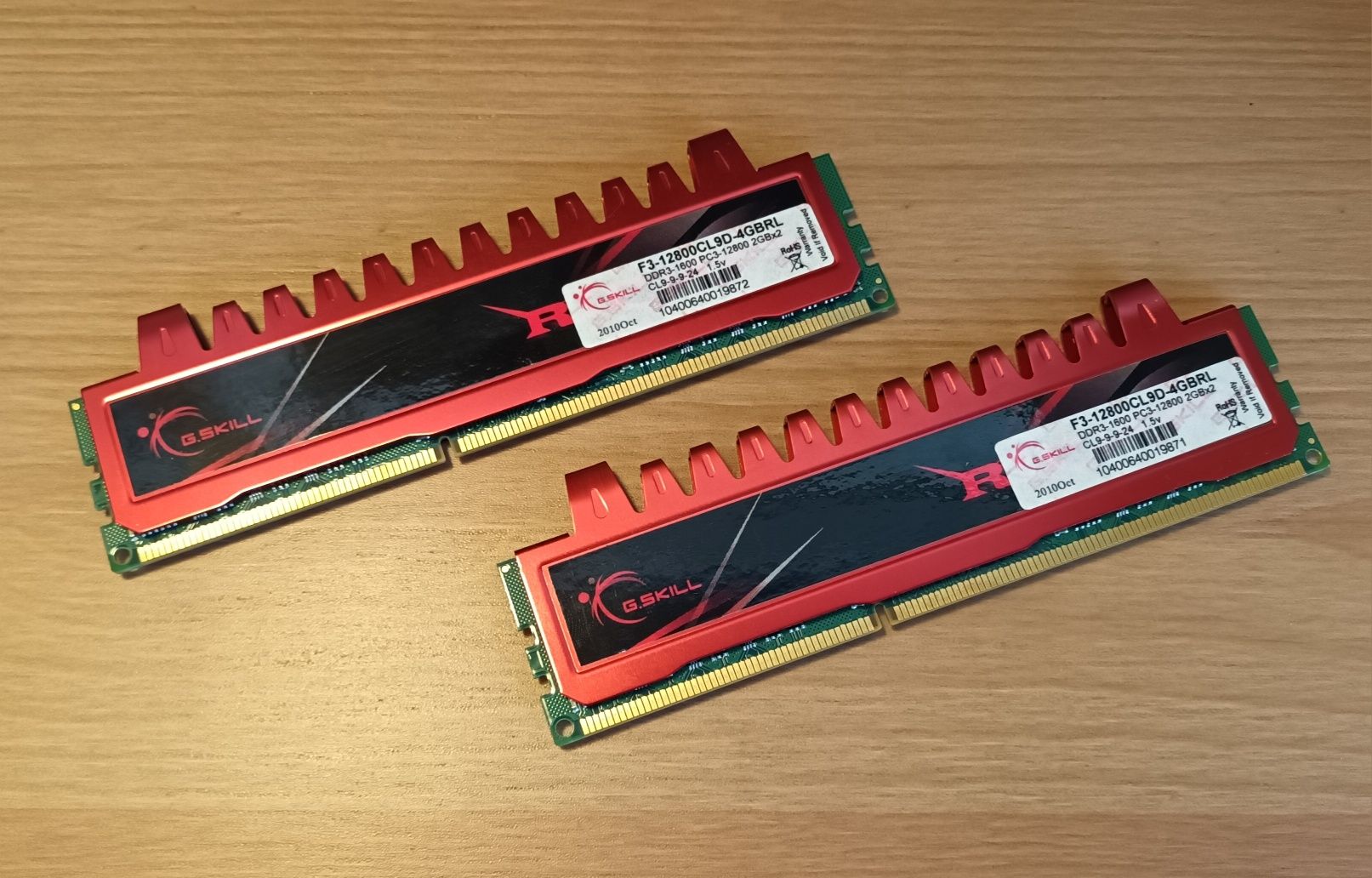 Kit de 4 Gb (2 x 2 Gb) DDR3 1600 Mhz GSkill RipJaws