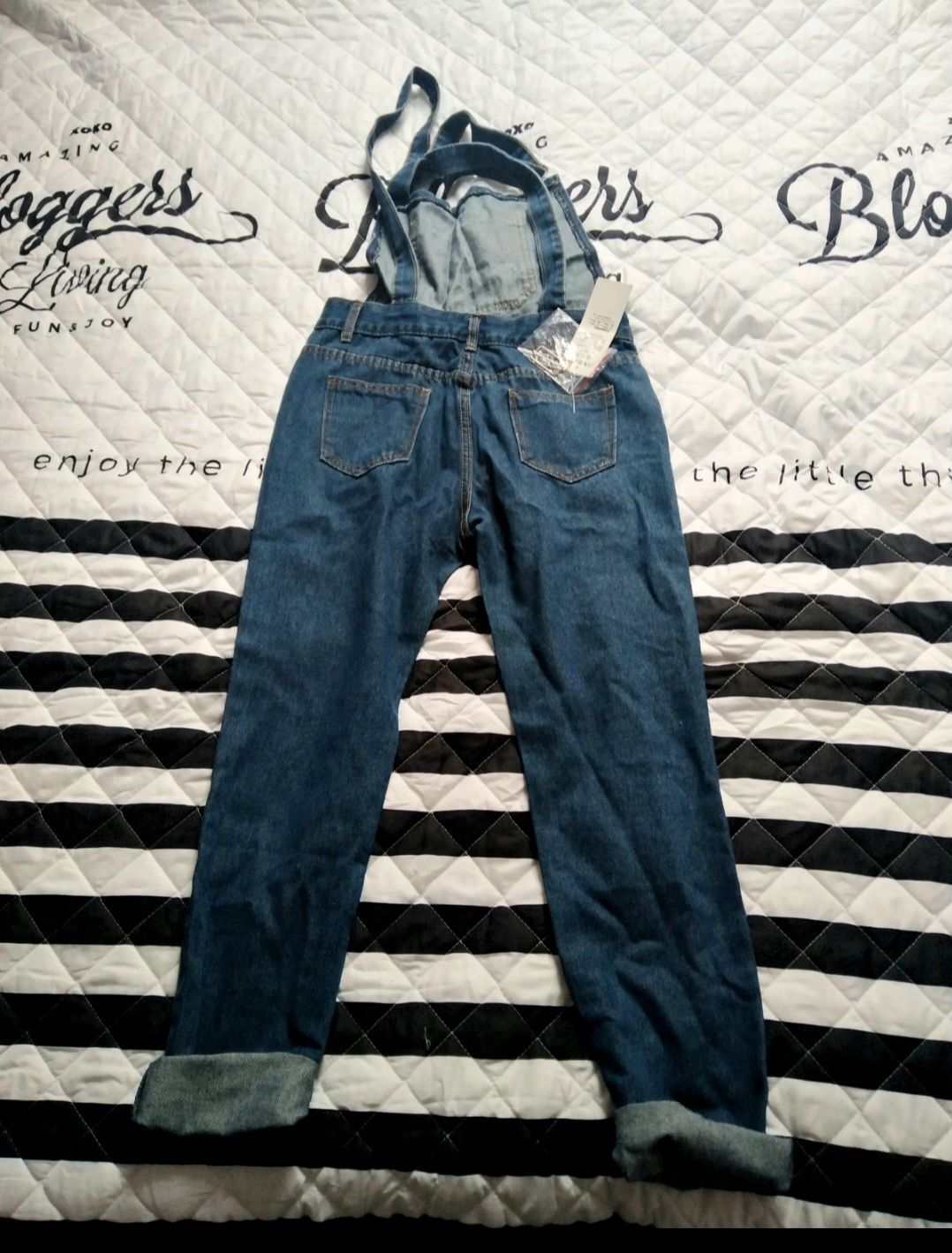 Ogrodniczki jeansowe spodnie S 36 nowe kombinezon