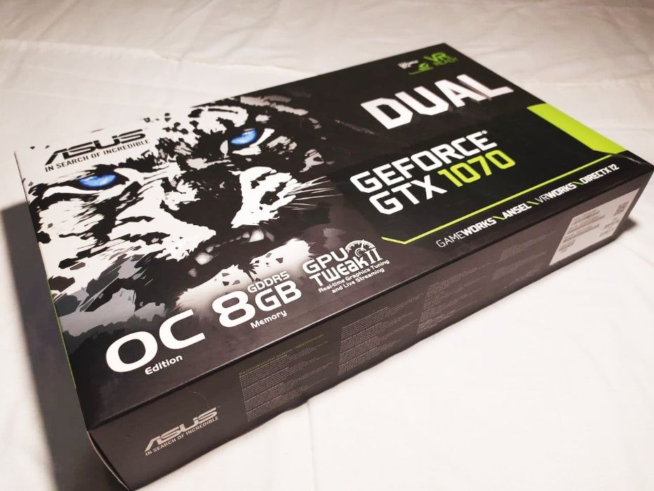 Видеокарта Asus Dual Geforce GTX 1070 8Gb DDR5 OC Edition