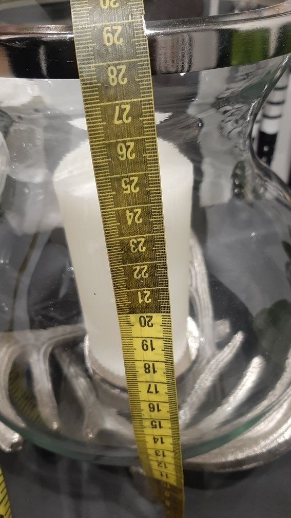 Swiecznik lampion XL poroże renifera szklo plus metal