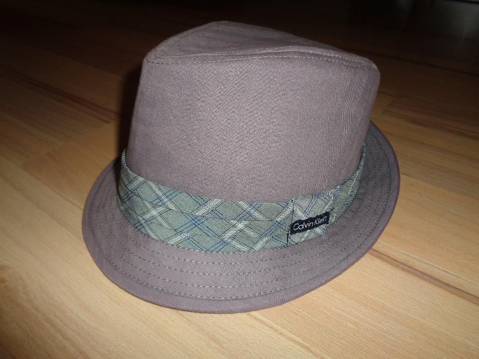 okazja CALVIN KLEIN modny szary oryginalny kapelusz Fedora j. nowy S/M