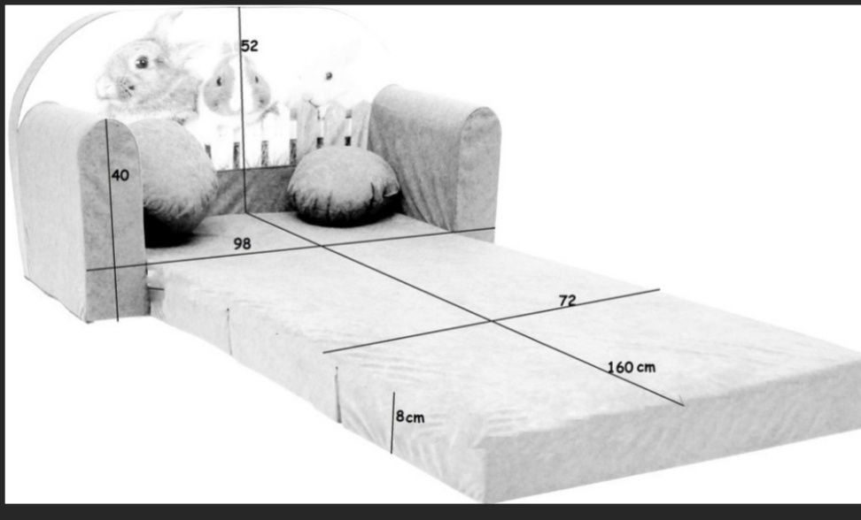 Sofa rozkładana miękka dla dziecka