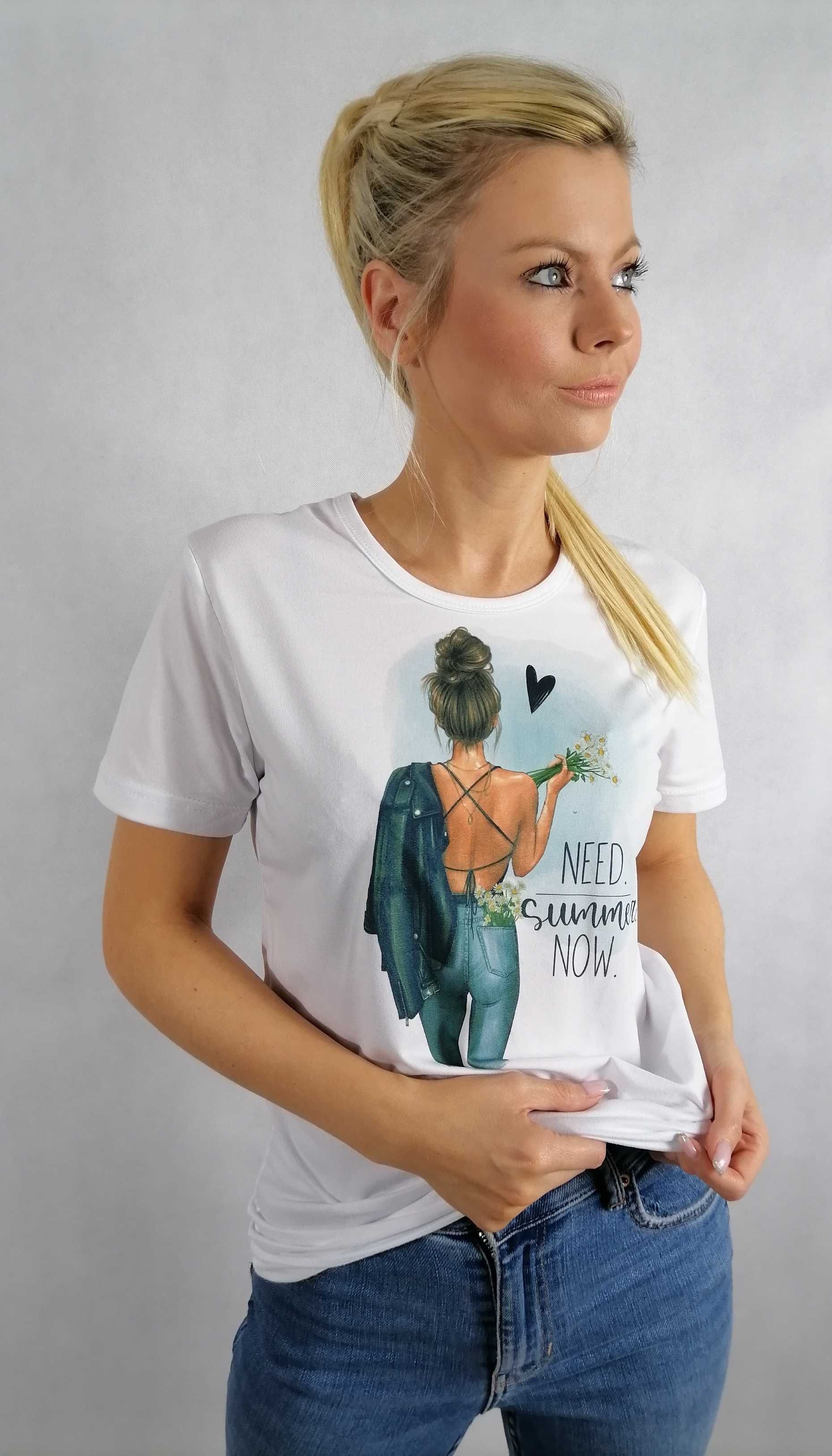 bluzka t shirt bawełna pełna rozmiarówka nowa