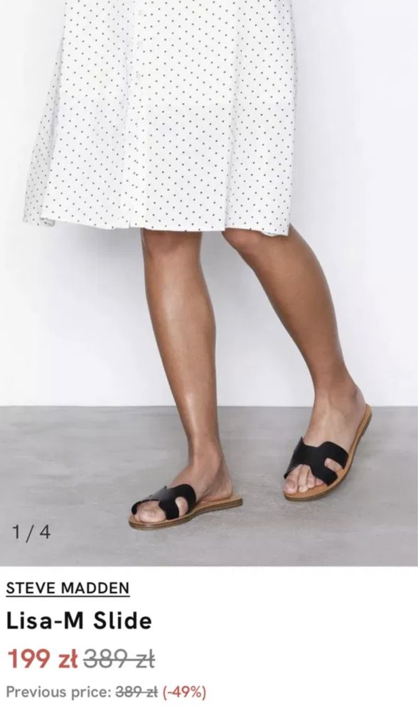 Klapki Steve Madden skora lato hermeski 41 plaskie czerwone hot