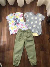 Комплект брюки Zara, футболки Benetton на 6 лет