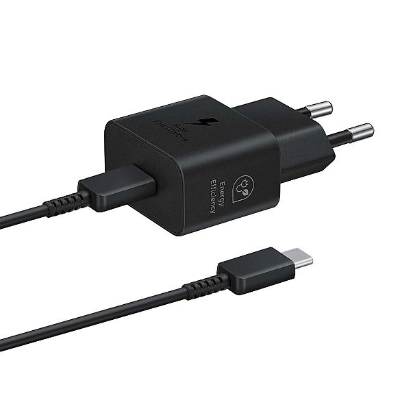 Ładowarka sieciowa GaN Samsung EP-T2510XBEGEU 25W SFC z kablem USB-C -