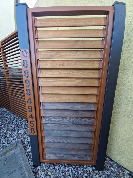 Panele żaluzjowe ,ruchoma deseczka. żaluzje metalowe pergola. altanka