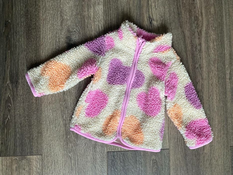 Дитяча демісезонна флісова куртка шерпа для дівчинки h&m 9-12 місяців