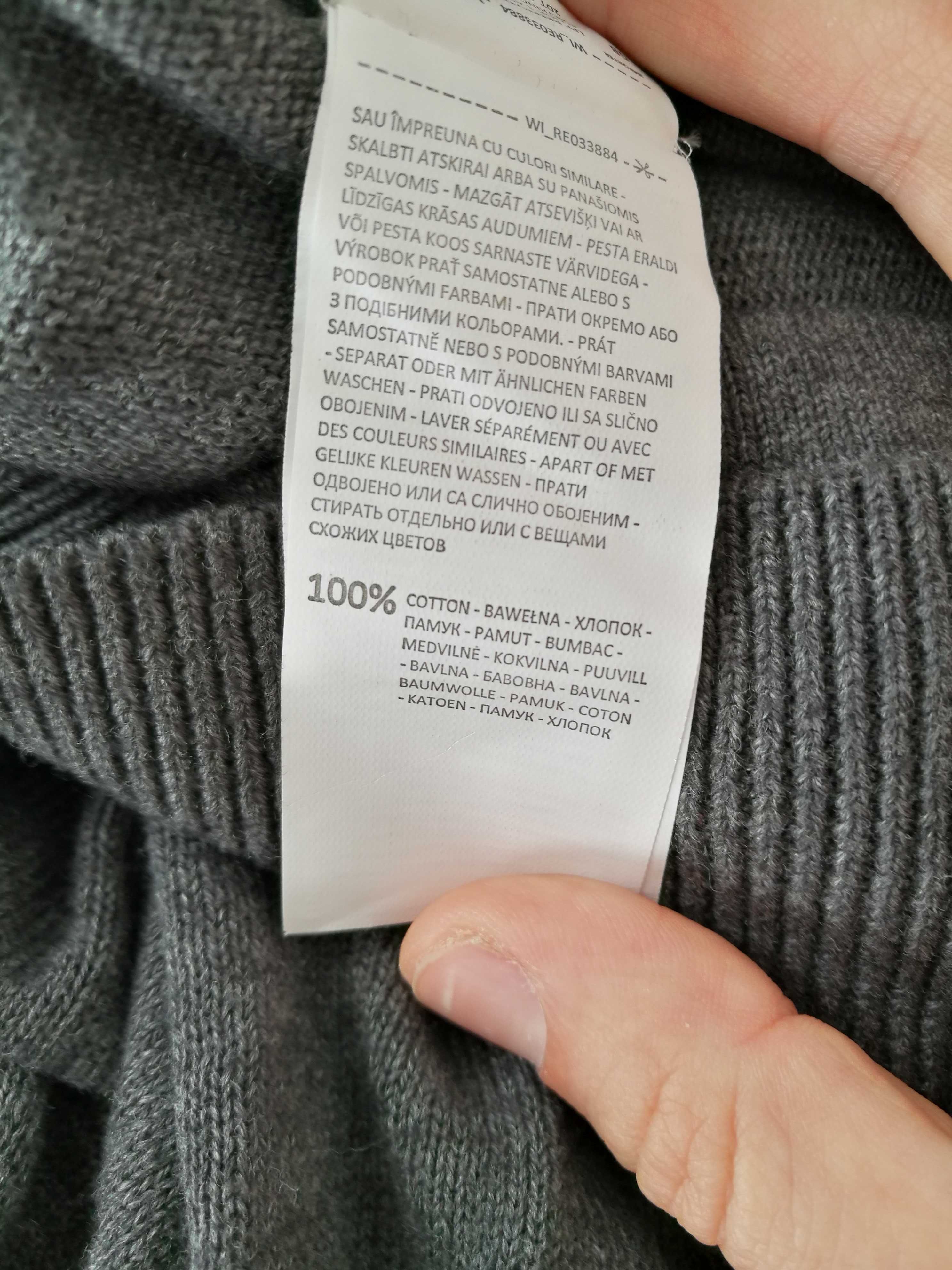 Kardigan męski szary Reserved L 100% bawełna