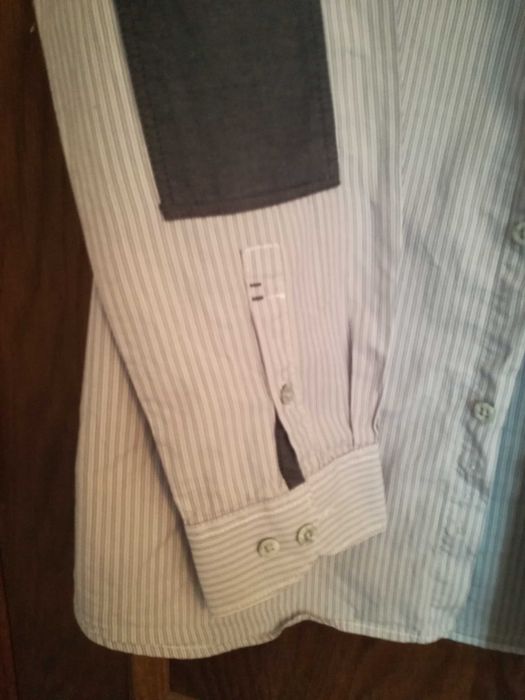 Camisa riscas branca e azul Lerros