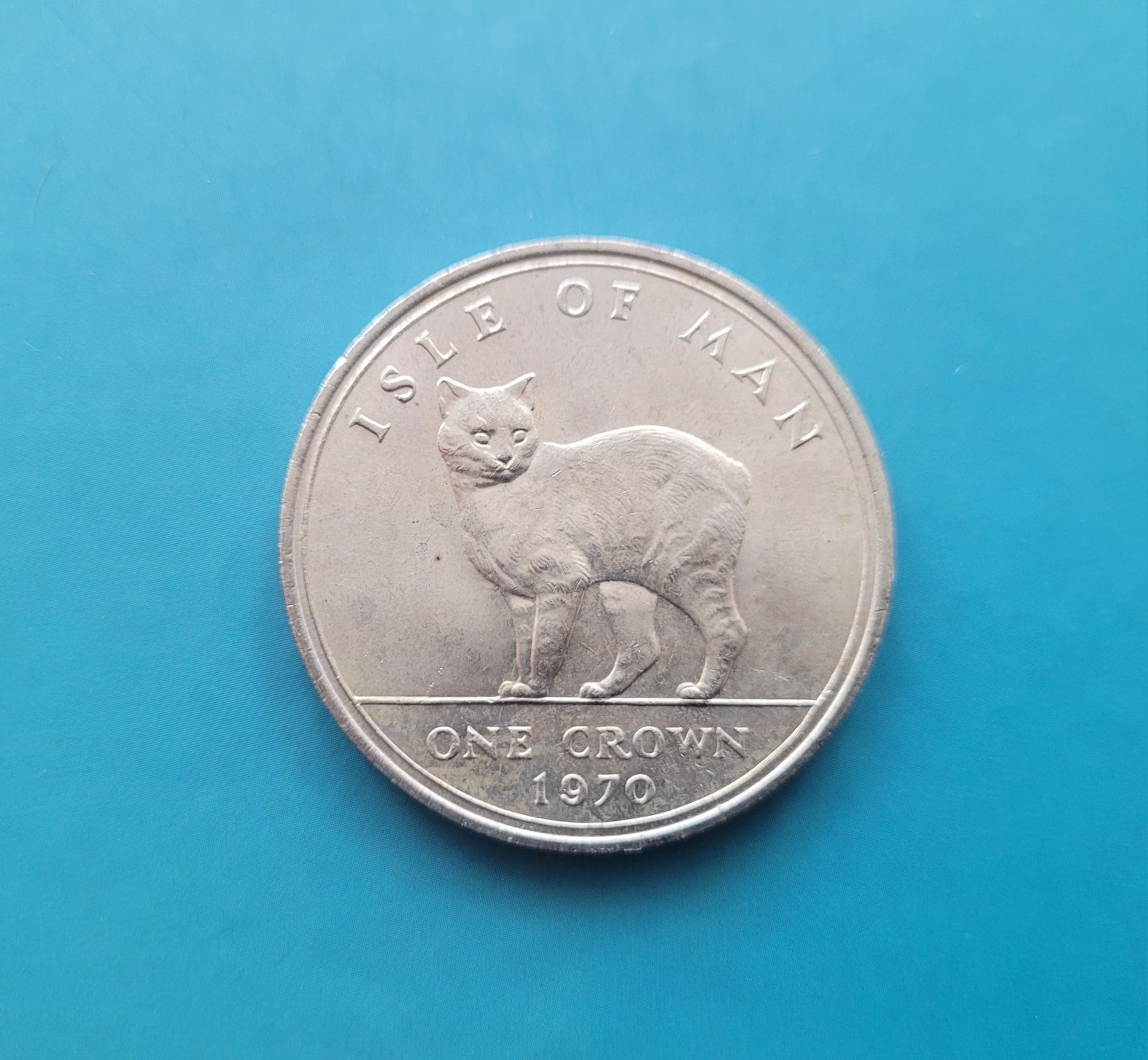 Moneta Korona 1970 - Kot Manks - Elizabeth II  - Wyspa Man /3