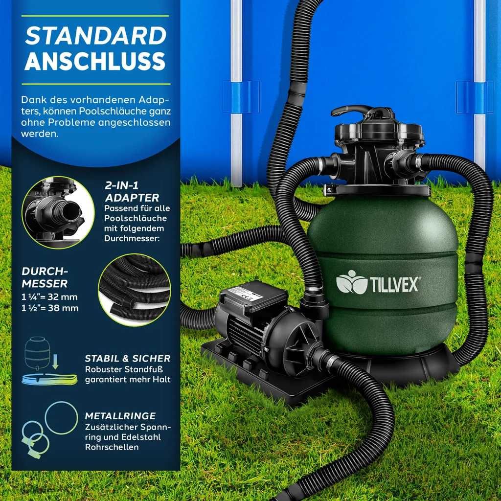 Filtrów piaskowy do basenu 7.900L/h z kulkami filtrującymi 400g
