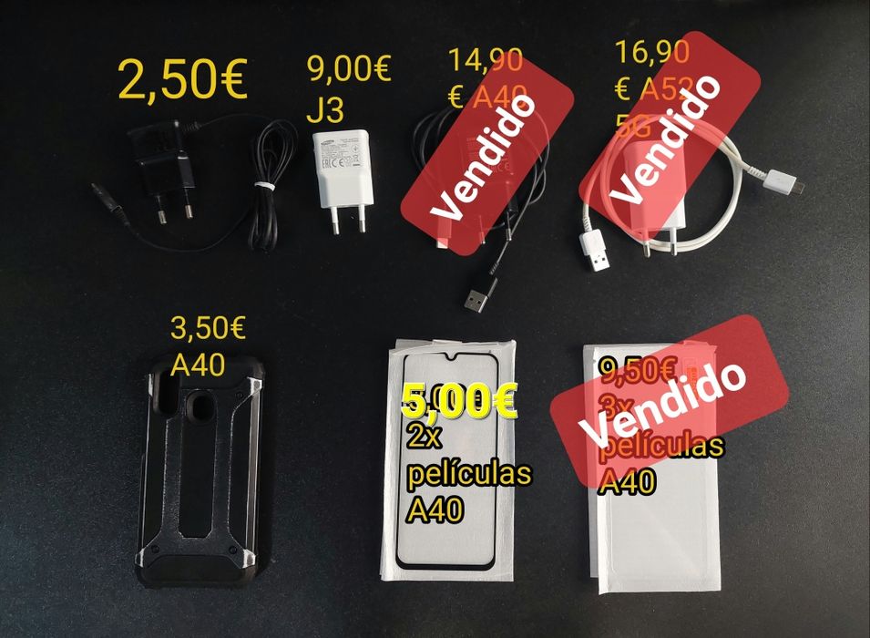 Carregador Samsung Original J3, J7 e A40 capa anti-shock película