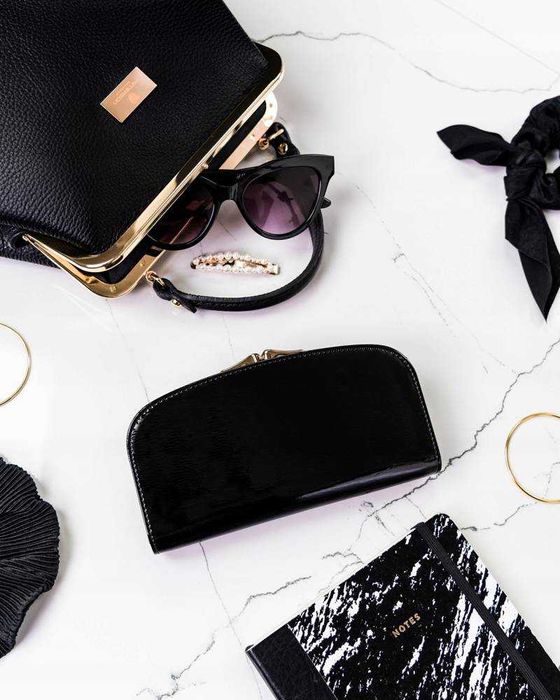 Portfel Damski PETERSON Poziomy Duży SKÓRZANY Elegancki LAKIEROWANY