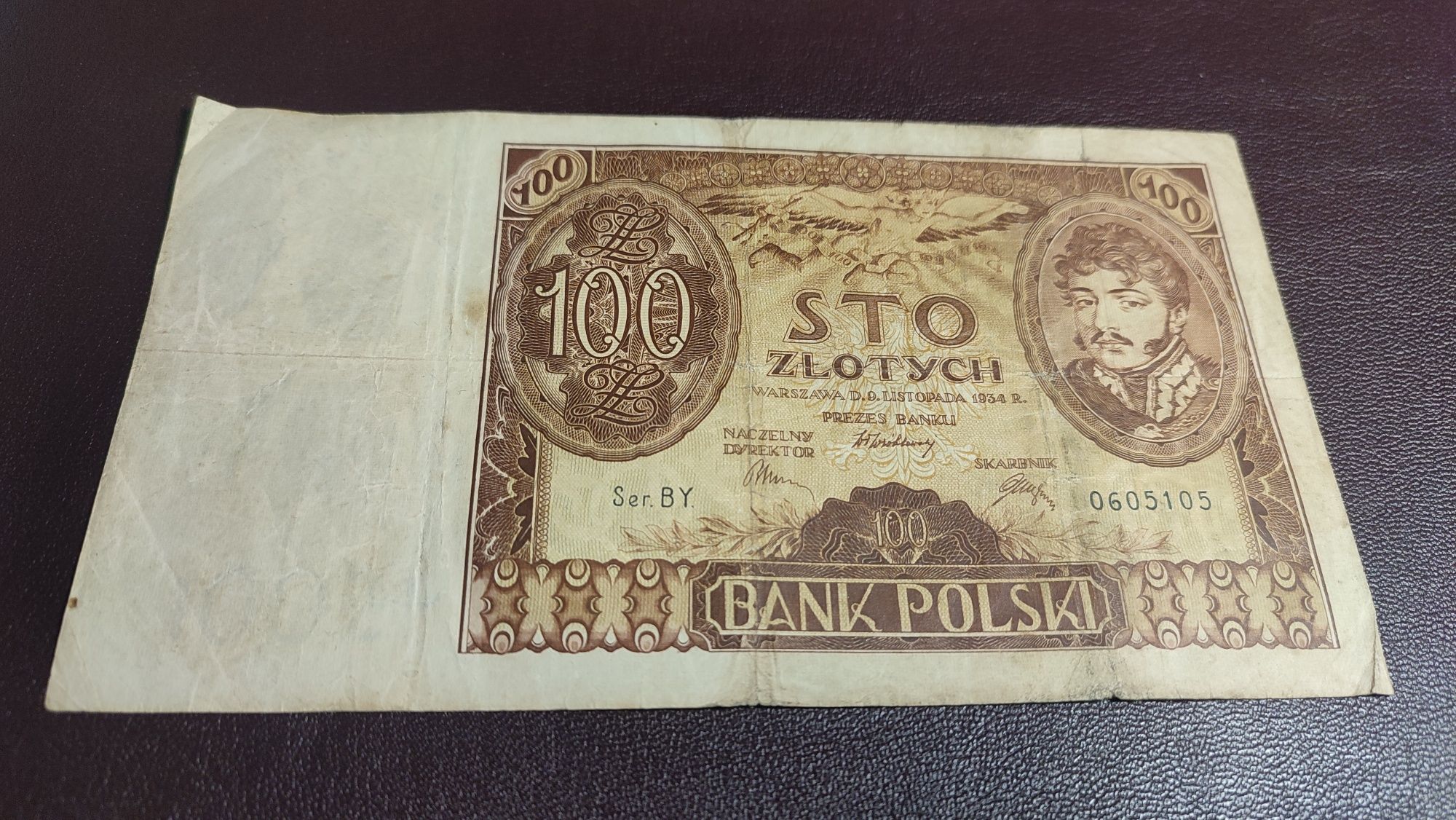 Banknot 100 zl z roku 1934 obiegowy