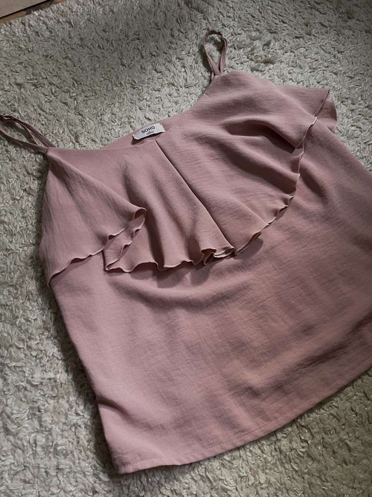 Очень нежная розовая шифоновая майка в бельевом стиле от zara