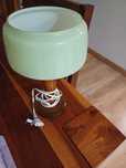 Retro lampa stołowa nocna PRL Vintage zielone szkło