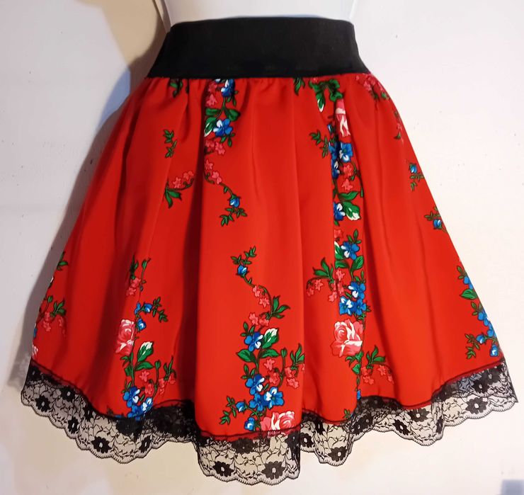 Tania NOWA piękna spódnica góralska ludowa folk rozmiary