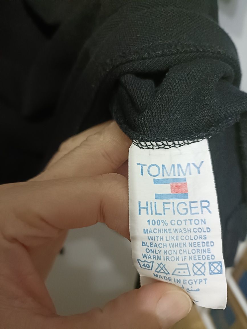 Czarna koszulka polo Tommy Hilfiger rozm S