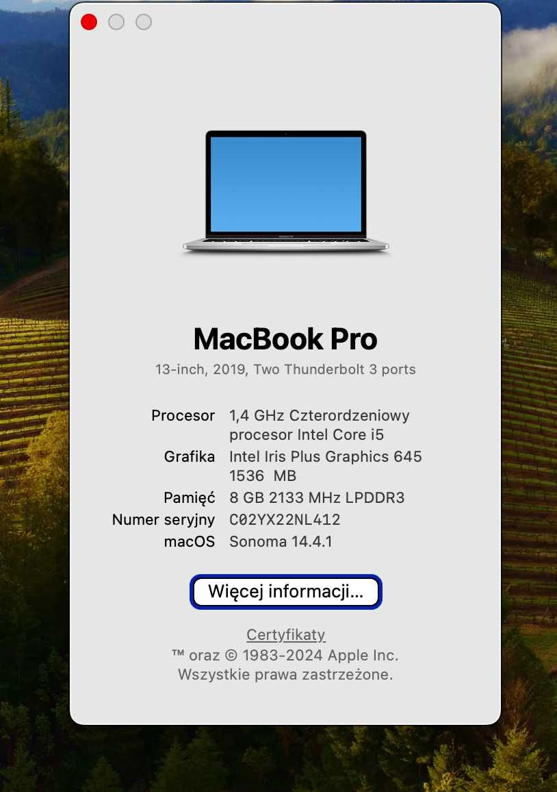 MacBook Pro 13inch 2019r