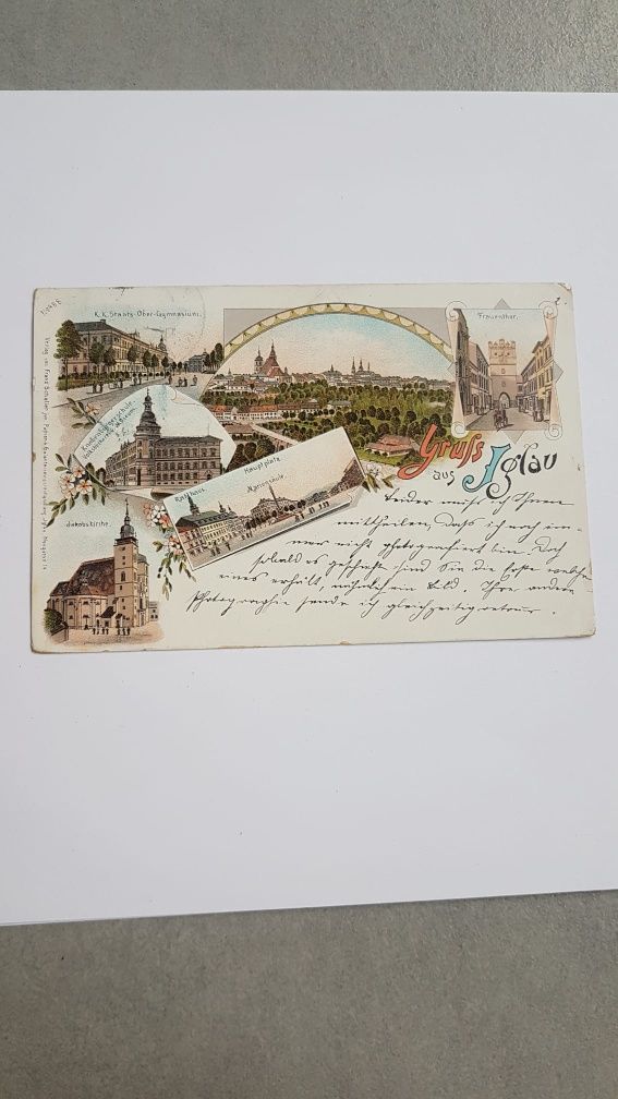 Kartka z obiegu Gruss aus Iglau 1905 Jilava Czechy pocztówka