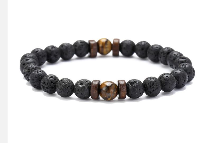 Pulseira Masculina Moon - Pedra Vulcânica - Pulseiras Me4You