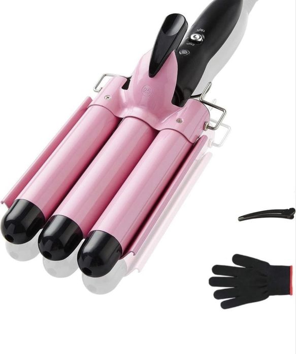 TOP4EVER HE-19 3-ствольні щипці для завивки, 25 мм, 2 регулятори темп.