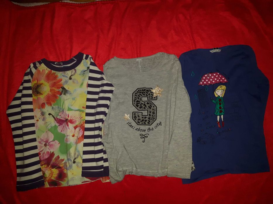 Bluzki z długim rękawem r. 128