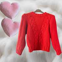 Czerwony sweter dla dziewczynki, rozm. EUR-USA S, M-160/84A