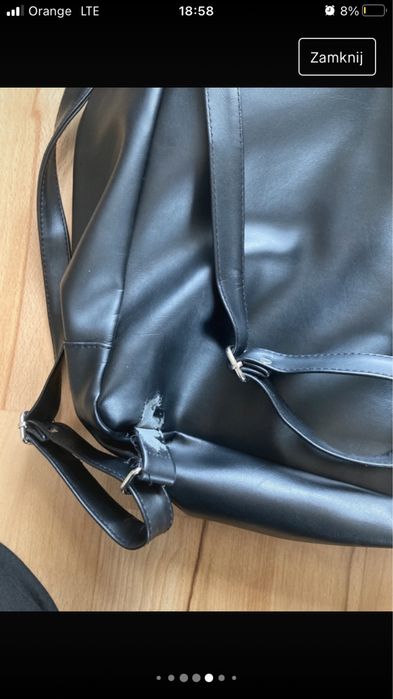 Czarny plecak imitacja skory vintage